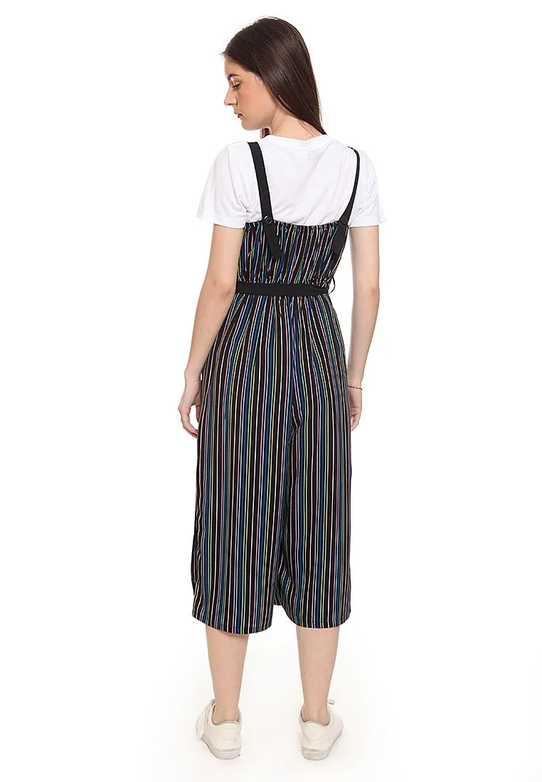 Panelled Stripes Jumpsuit