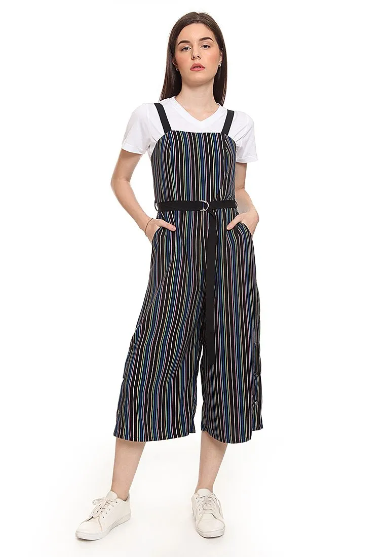 Panelled Stripes Jumpsuit