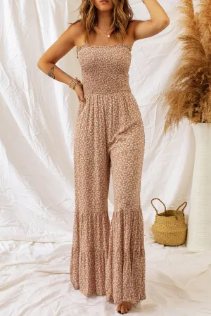 Penelope Floral Spaghetti Strap Smocked Wide Leg Jumpsuit