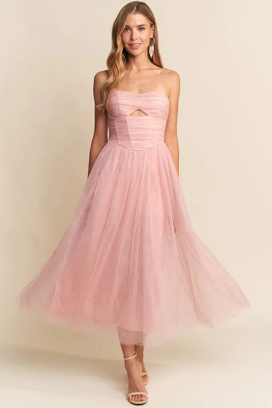 Pink Tulle Midi