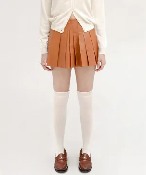 PIV'VEE Coated Pleated Skirt - Squirrel Brown