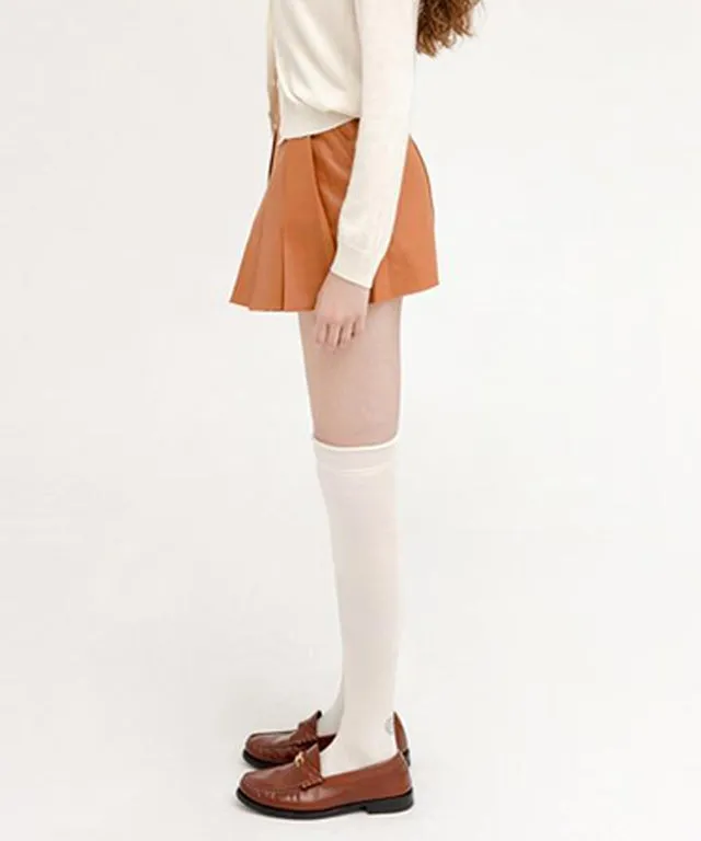 PIV'VEE Coated Pleated Skirt - Squirrel Brown
