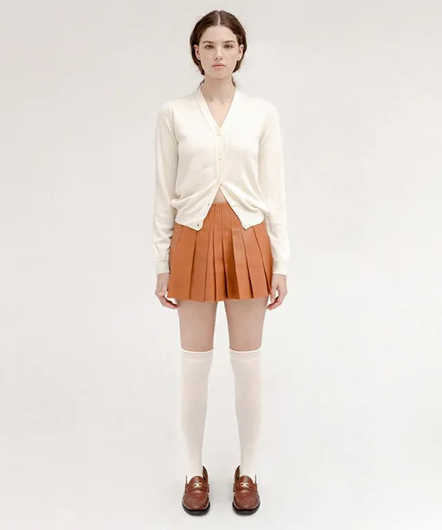PIV'VEE Coated Pleated Skirt - Squirrel Brown