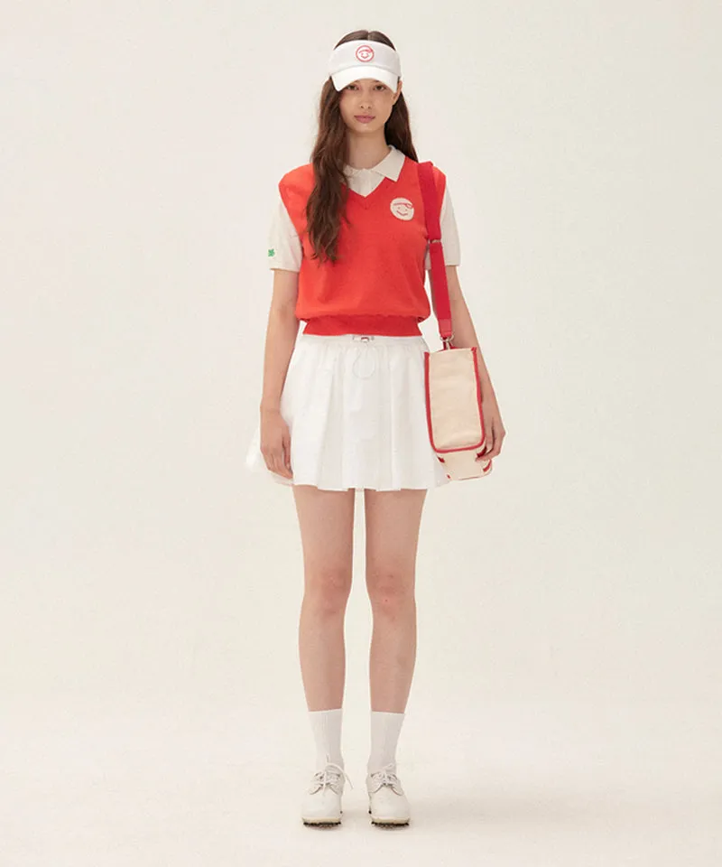 PIV'VEE Volume Pleated Mini Skirt - Cloud White