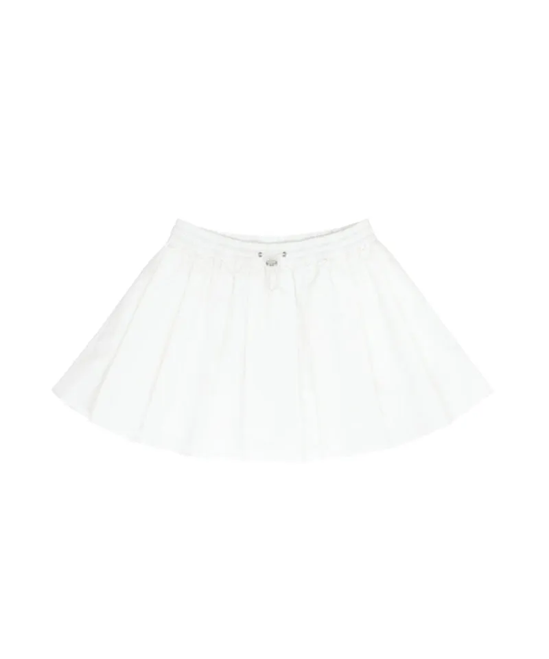 PIV'VEE Volume Pleated Mini Skirt - Cloud White