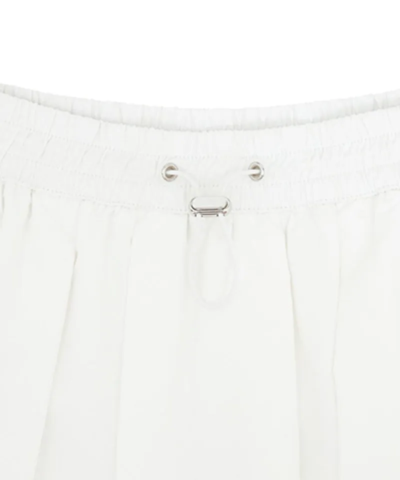 PIV'VEE Volume Pleated Mini Skirt - Cloud White