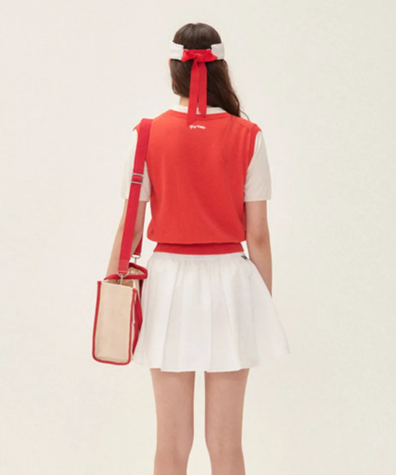PIV'VEE Volume Pleated Mini Skirt - Cloud White