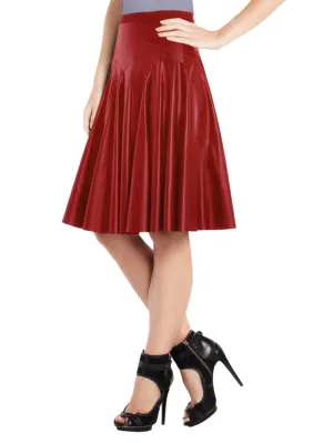 Playful Pleated Frisky Leather Skirt