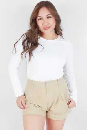 PLEATED CUFFED SHORTS