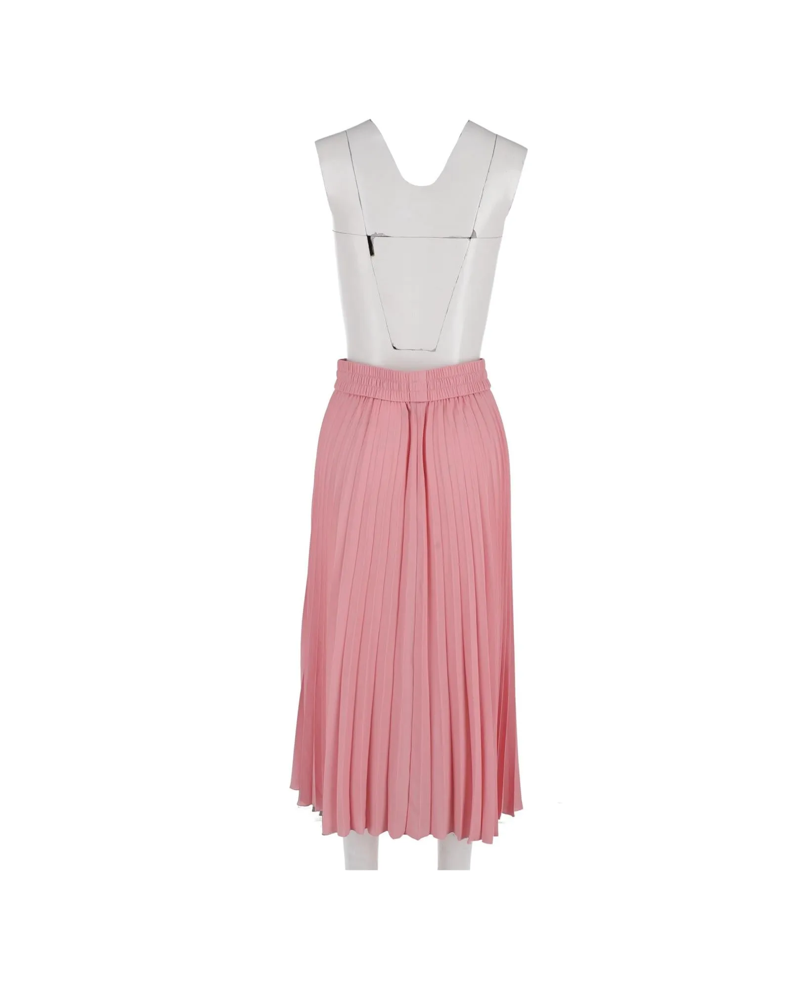 Pleated Midi Skirt Drawstring Waist