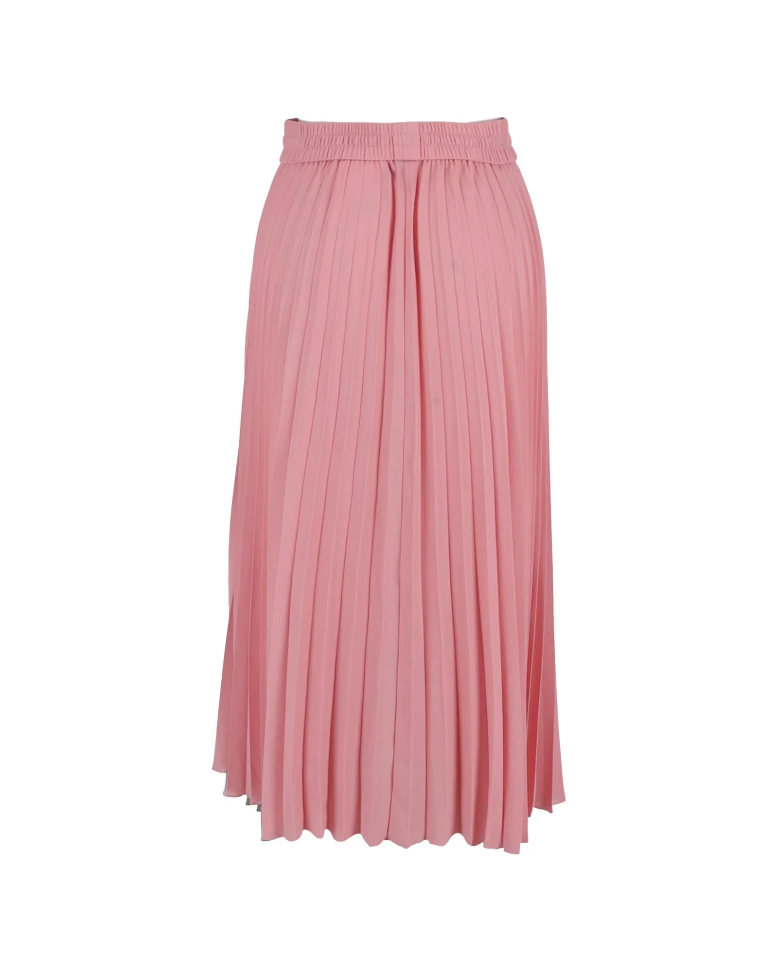 Pleated Midi Skirt Drawstring Waist