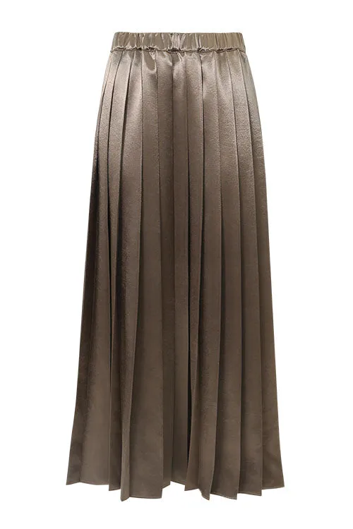 pleating skirt / cedar brown