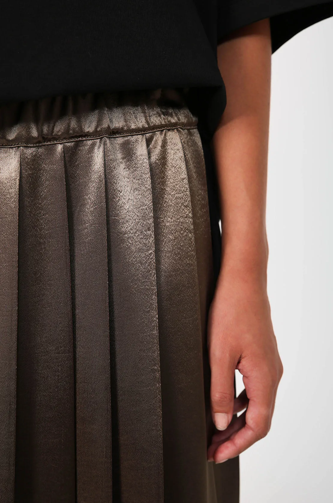 pleating skirt / cedar brown