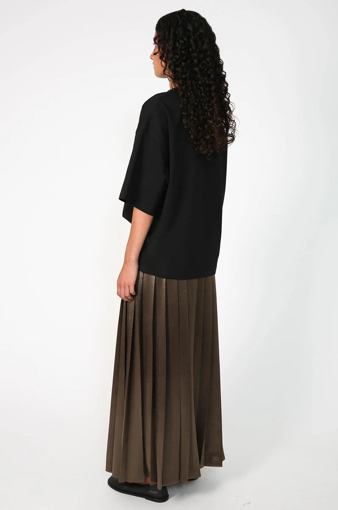 pleating skirt / cedar brown