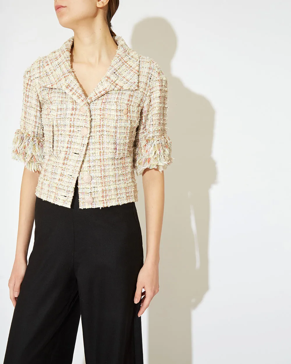 Pre-Owned 2010s Short-sleeved Tweed jacket