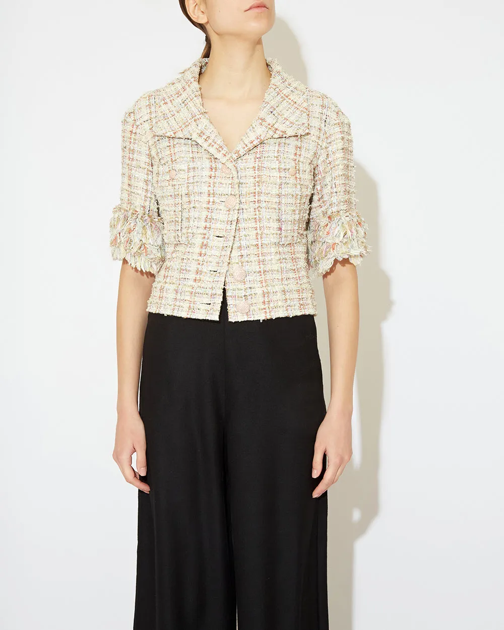 Pre-Owned 2010s Short-sleeved Tweed jacket