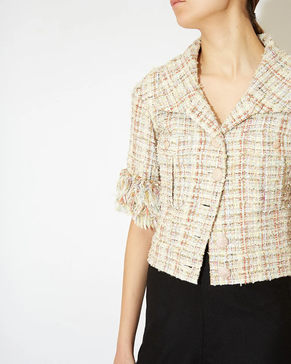 Pre-Owned 2010s Short-sleeved Tweed jacket