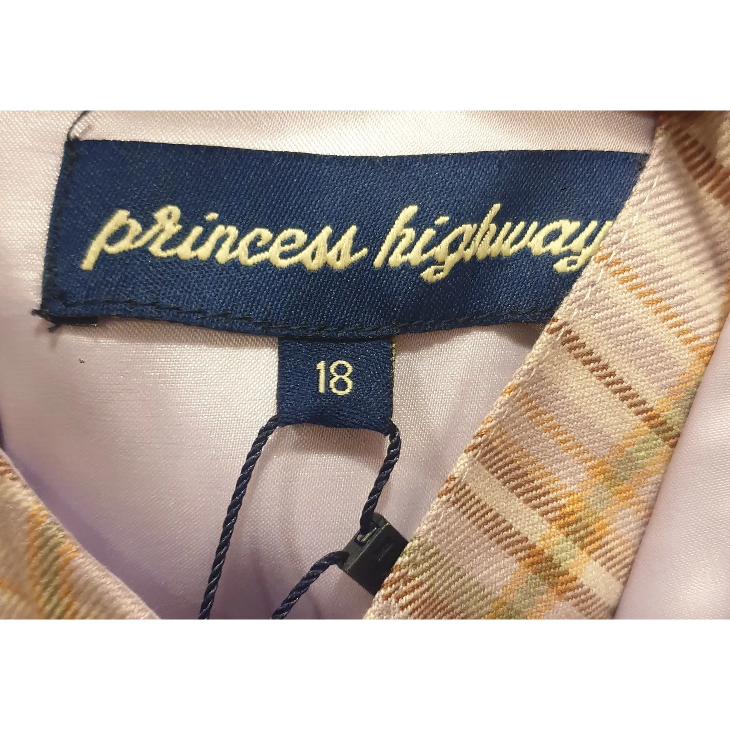 Princess Highway purple-based plaid sleeveless dress size 18