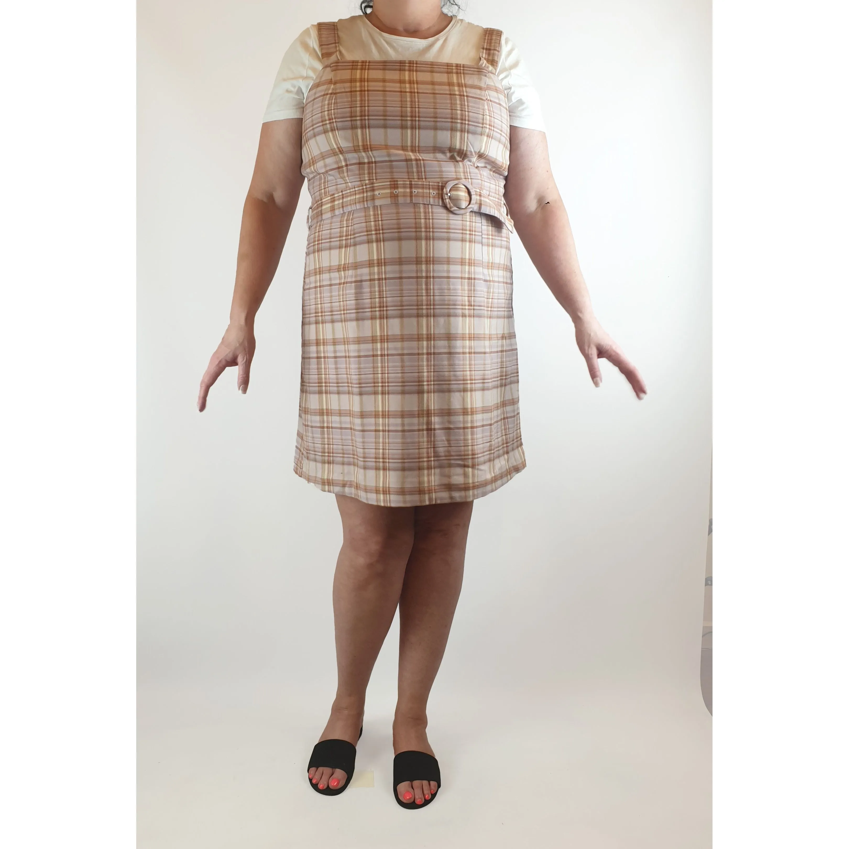 Princess Highway purple-based plaid sleeveless dress size 18