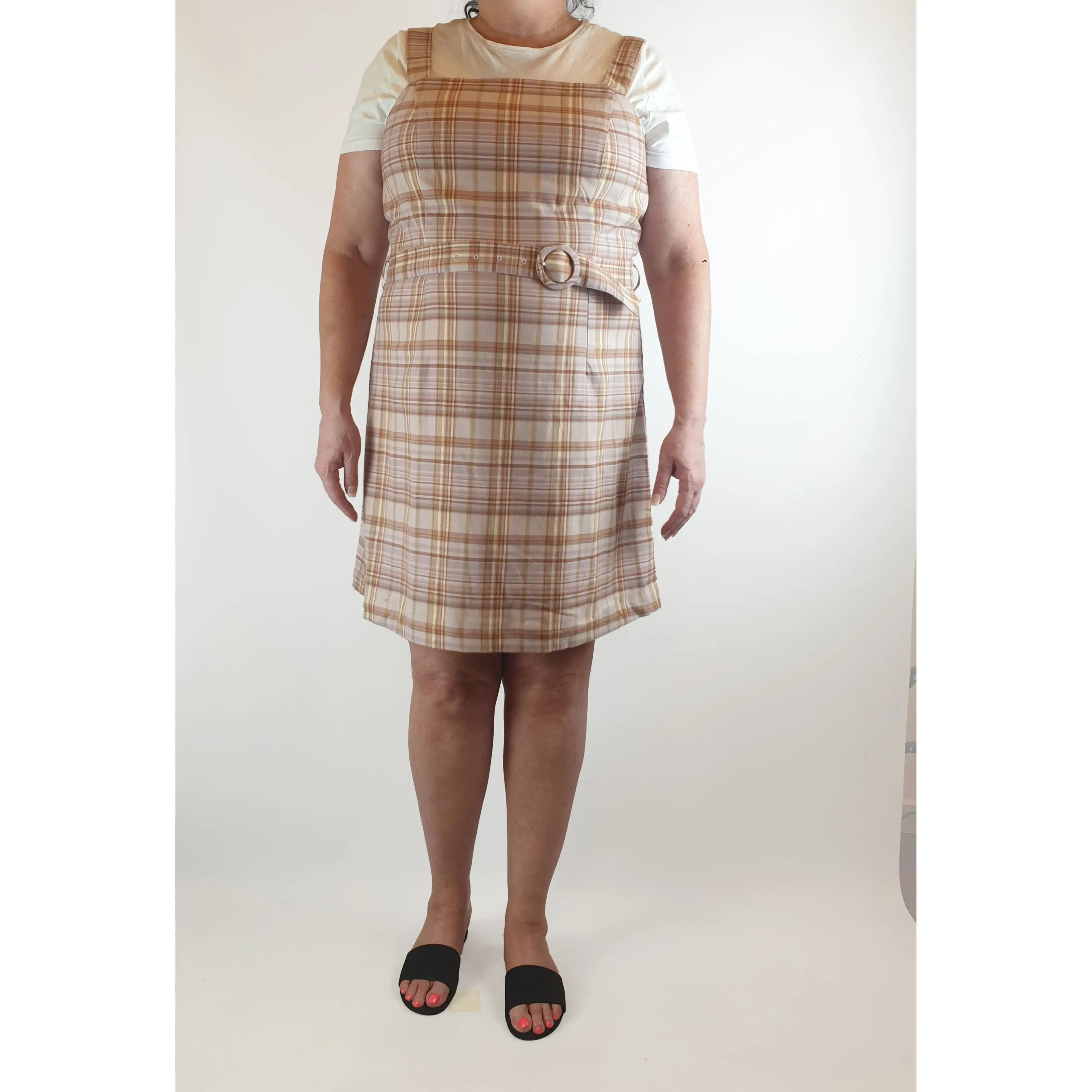 Princess Highway purple-based plaid sleeveless dress size 18