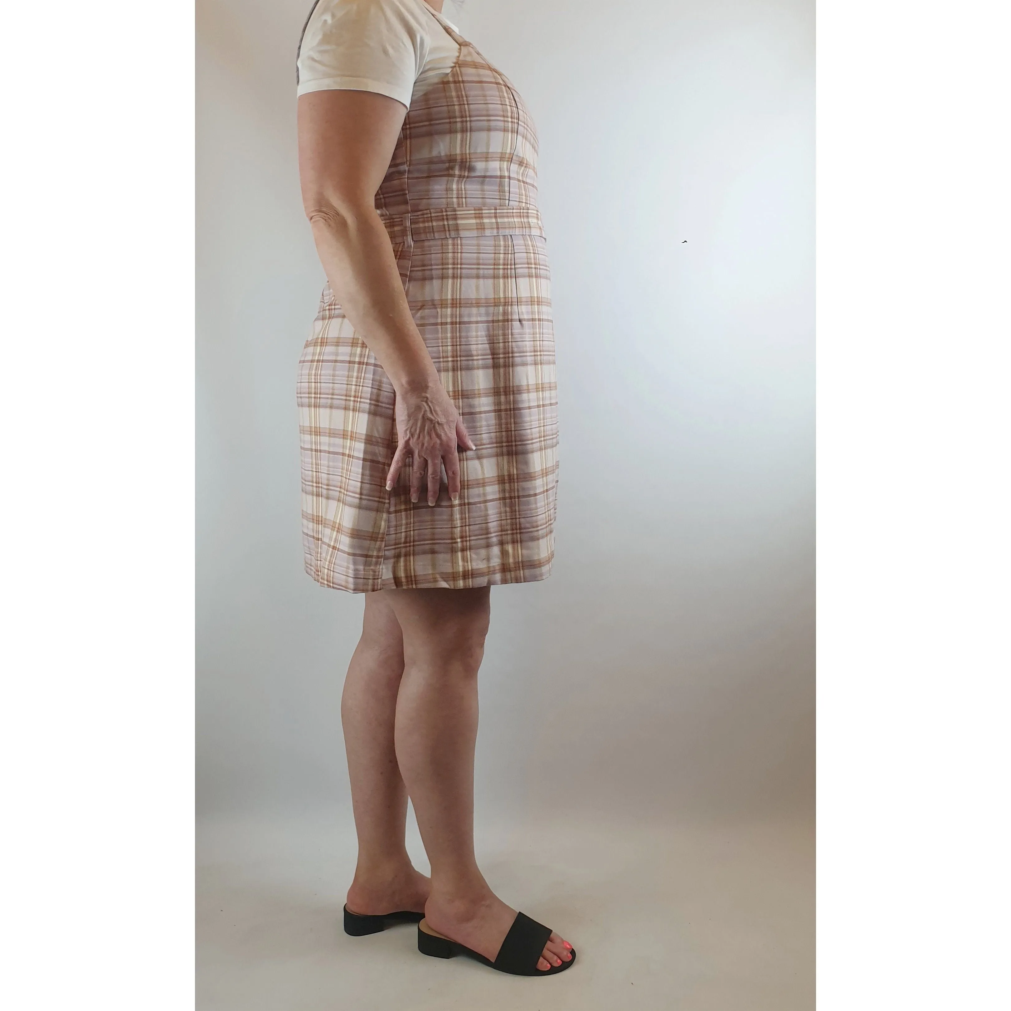 Princess Highway purple-based plaid sleeveless dress size 18