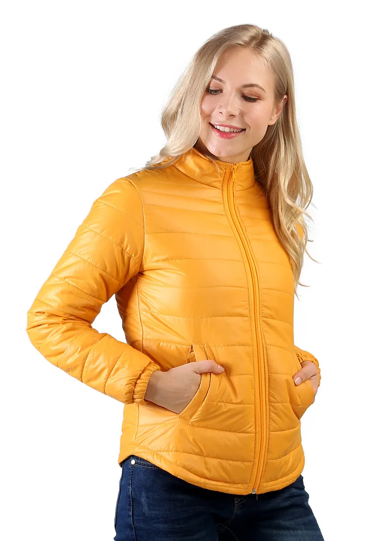 puffer jacket with zipper closure