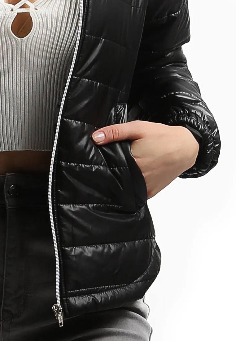 puffer jacket with zipper closure