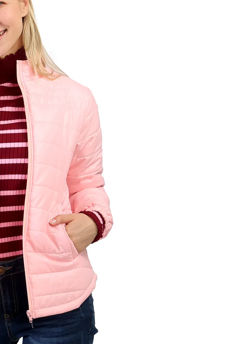 puffer jacket with zipper closure