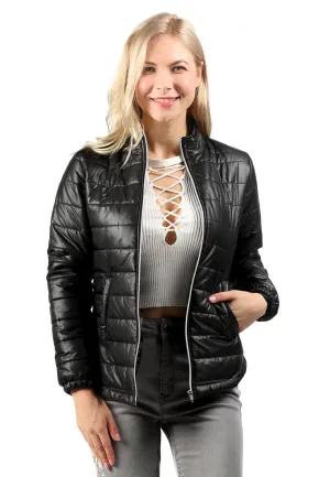 puffer jacket with zipper closure