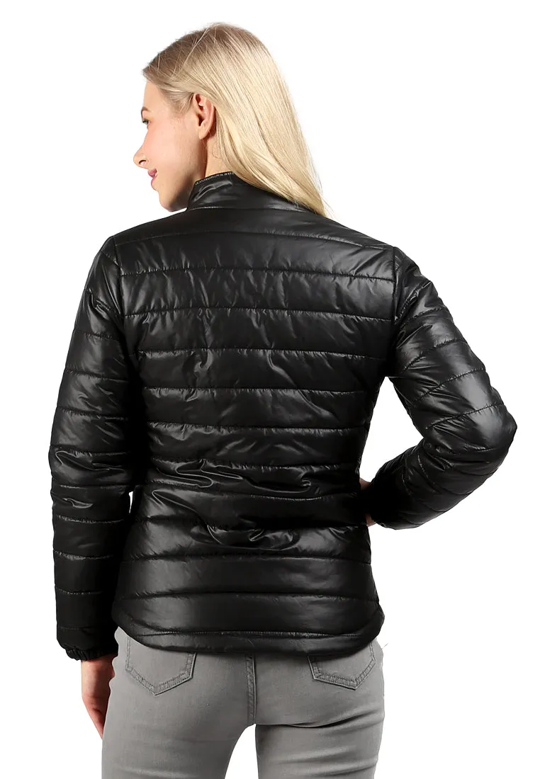 puffer jacket with zipper closure