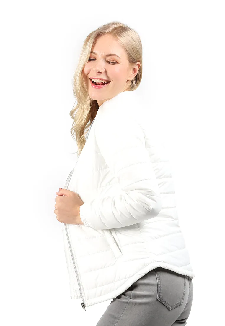 puffer jacket with zipper closure