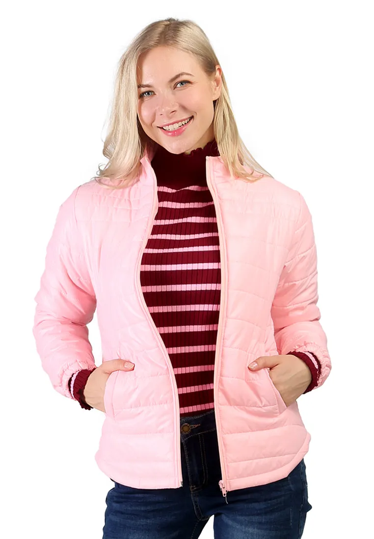 puffer jacket with zipper closure