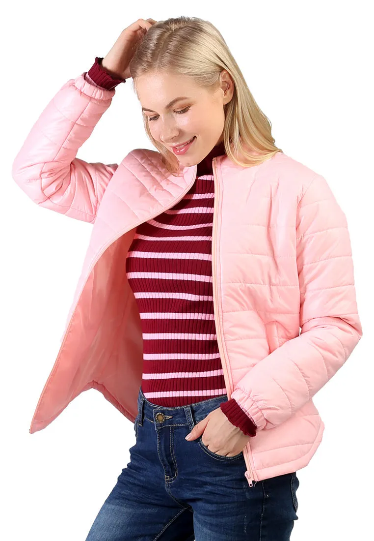 puffer jacket with zipper closure