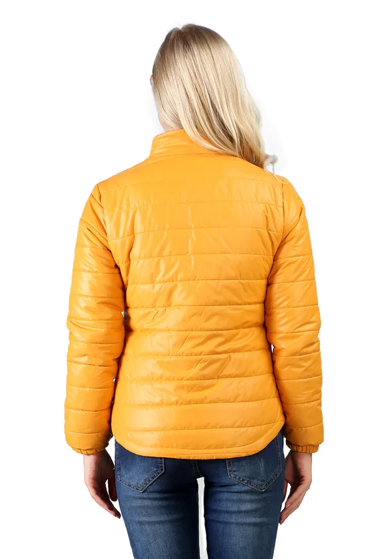 puffer jacket with zipper closure