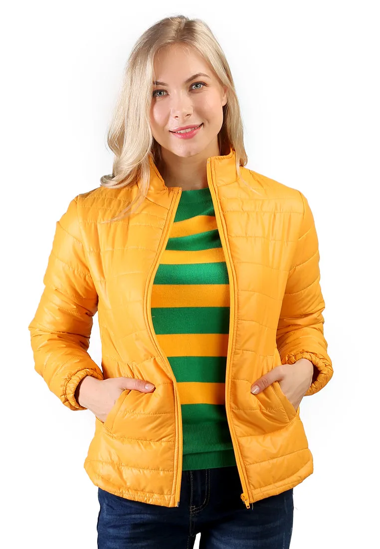 puffer jacket with zipper closure
