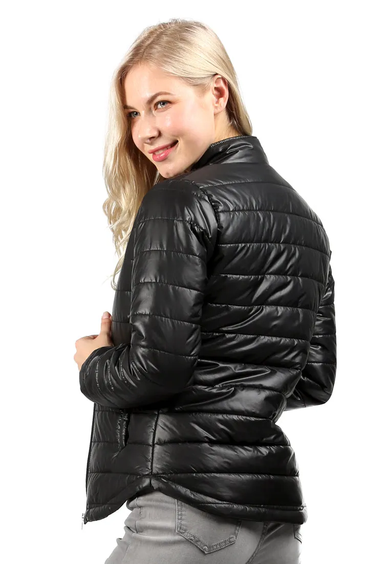 puffer jacket with zipper closure