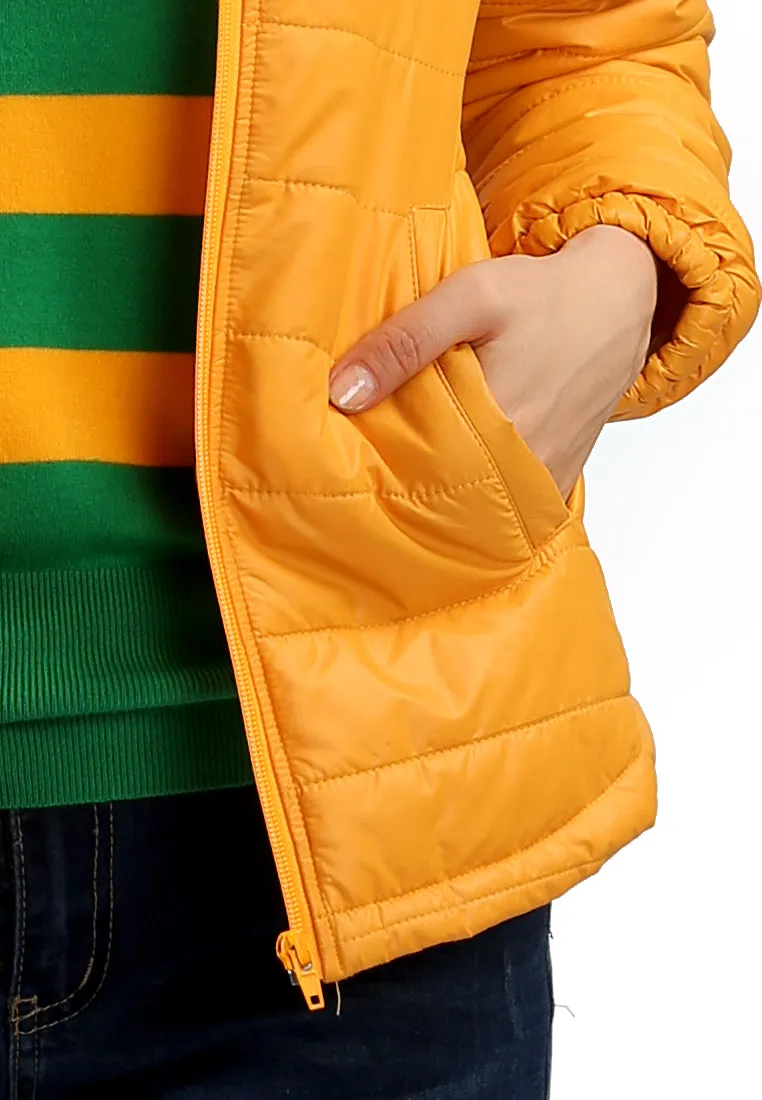 puffer jacket with zipper closure