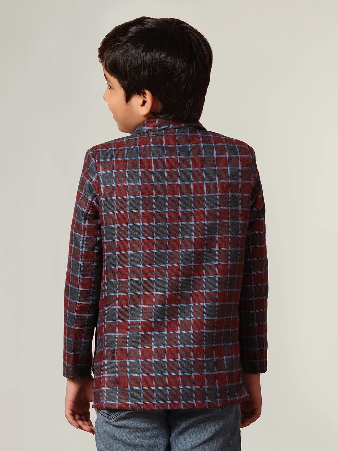 Purple Tweed Checked Jacket