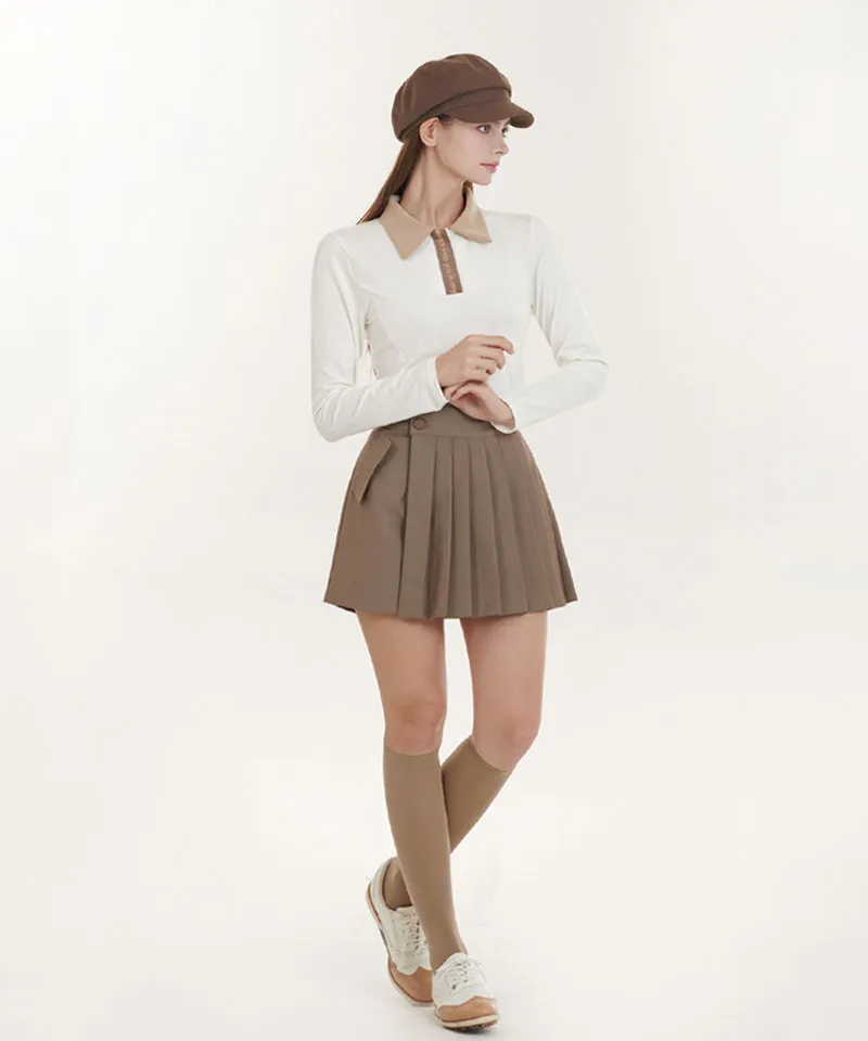 Q.C PLAY: Fall Renewal Unbalanced Pleated Wrap Skirt Shorts - 3 Colors
