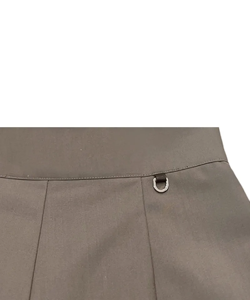 Q.C PLAY: Fall Renewal Unbalanced Pleated Wrap Skirt Shorts - 3 Colors