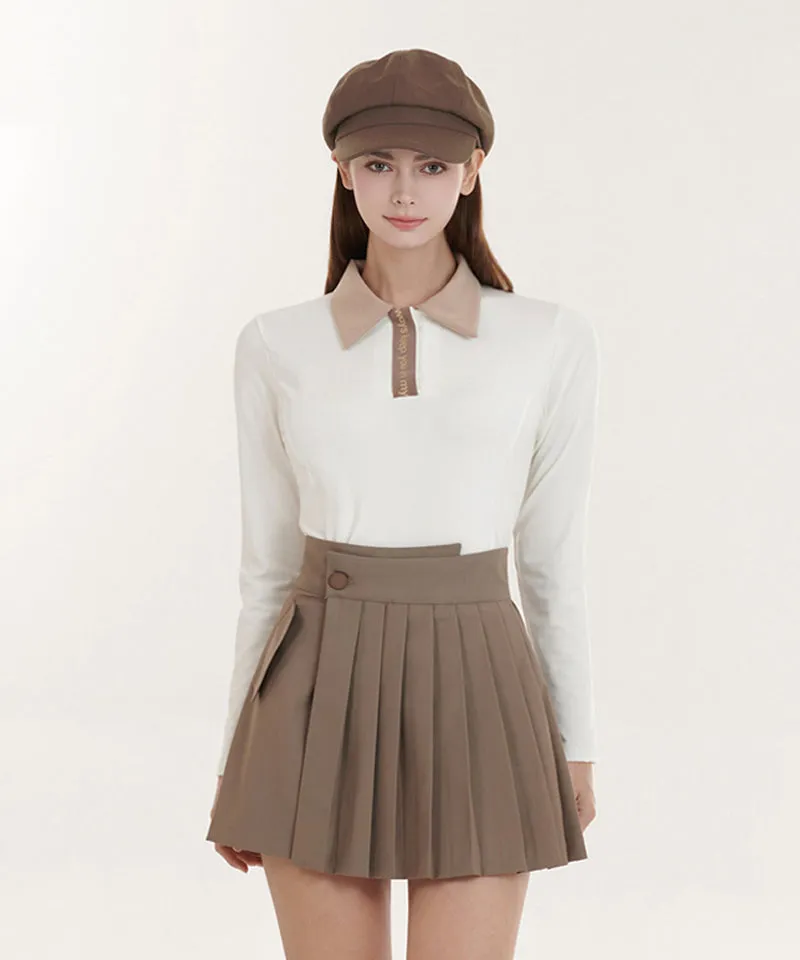 Q.C PLAY: Fall Renewal Unbalanced Pleated Wrap Skirt Shorts - 3 Colors