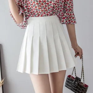 "SOLID COLOR HIGH WAIST PLEATED" SKIRT D052910