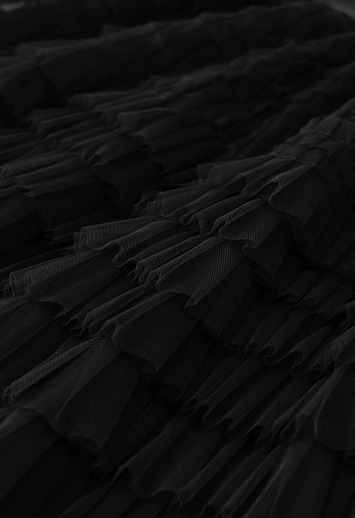 Rara Pleated Tulle Midi Skirt