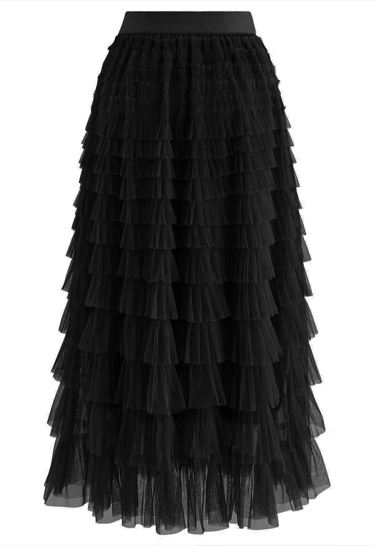 Rara Pleated Tulle Midi Skirt