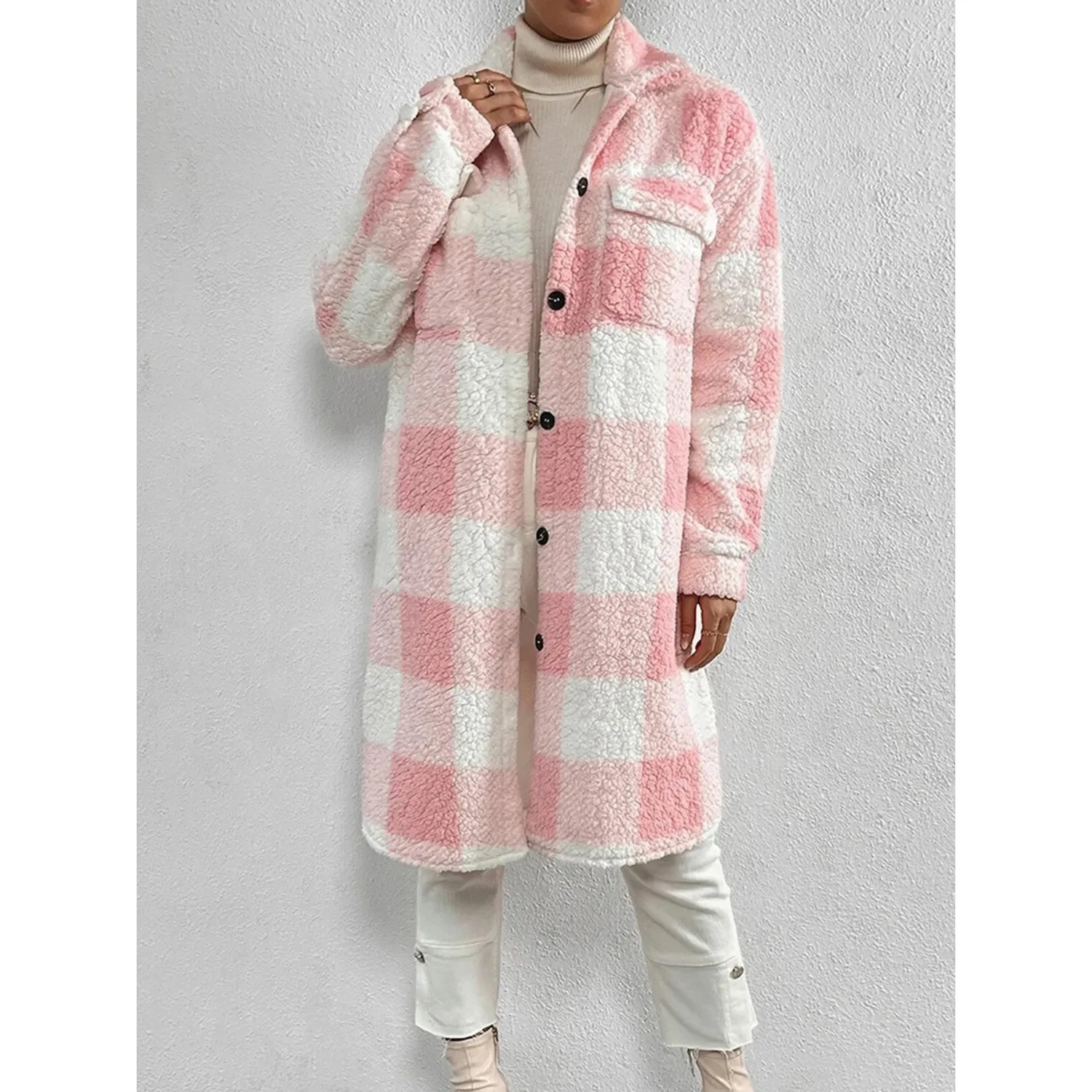 Rebeca Jacket | Warm checked fleece jacket