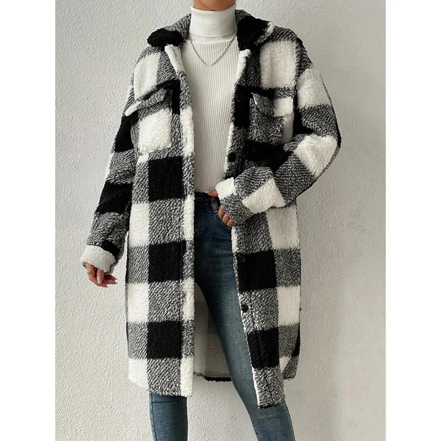 Rebeca Jacket | Warm checked fleece jacket