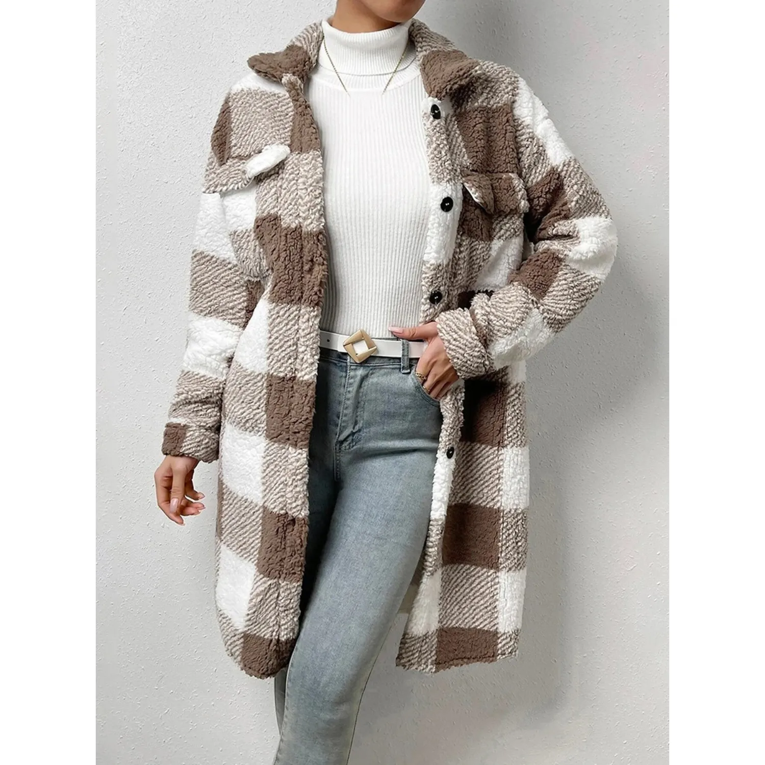 Rebeca Jacket | Warm checked fleece jacket
