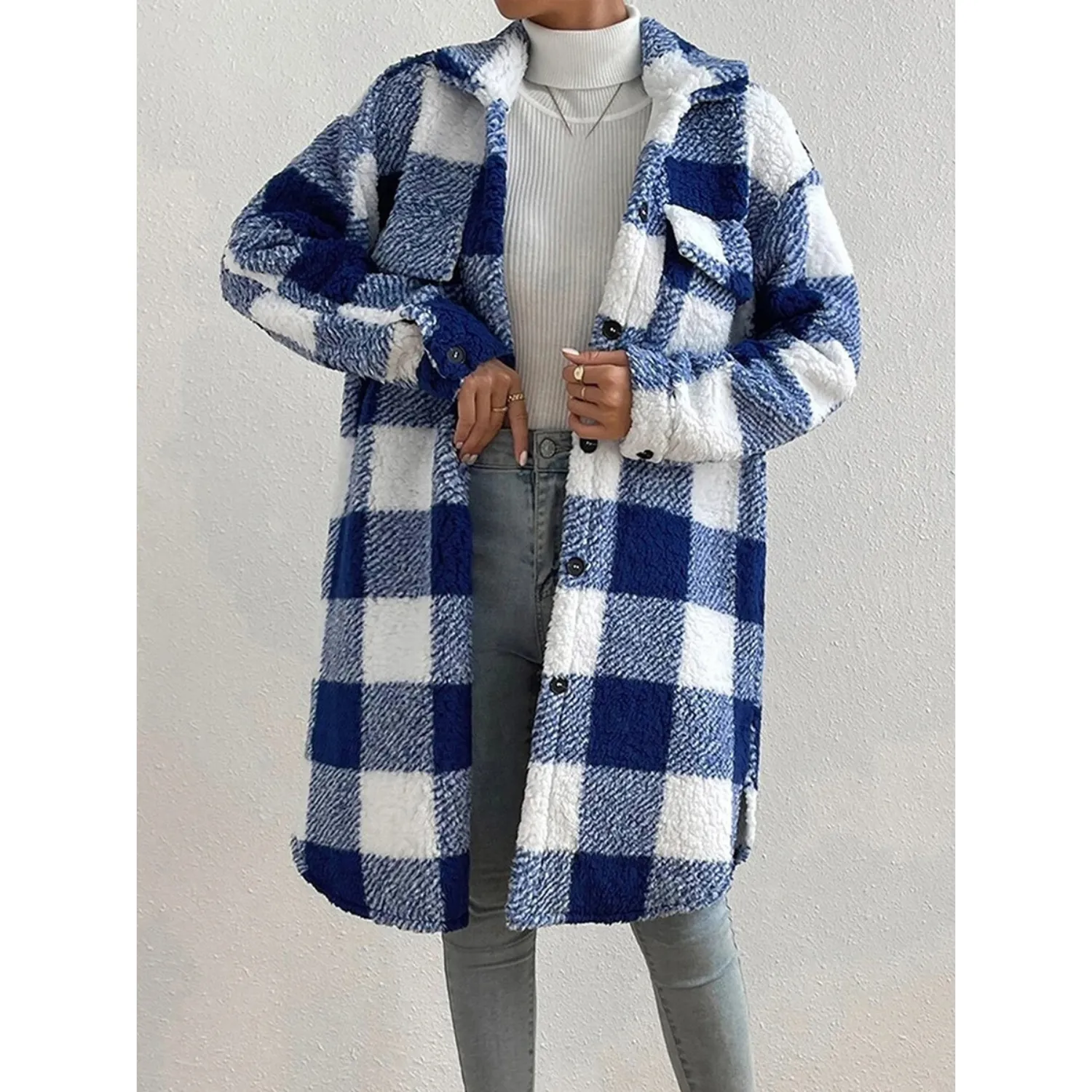 Rebeca Jacket | Warm checked fleece jacket