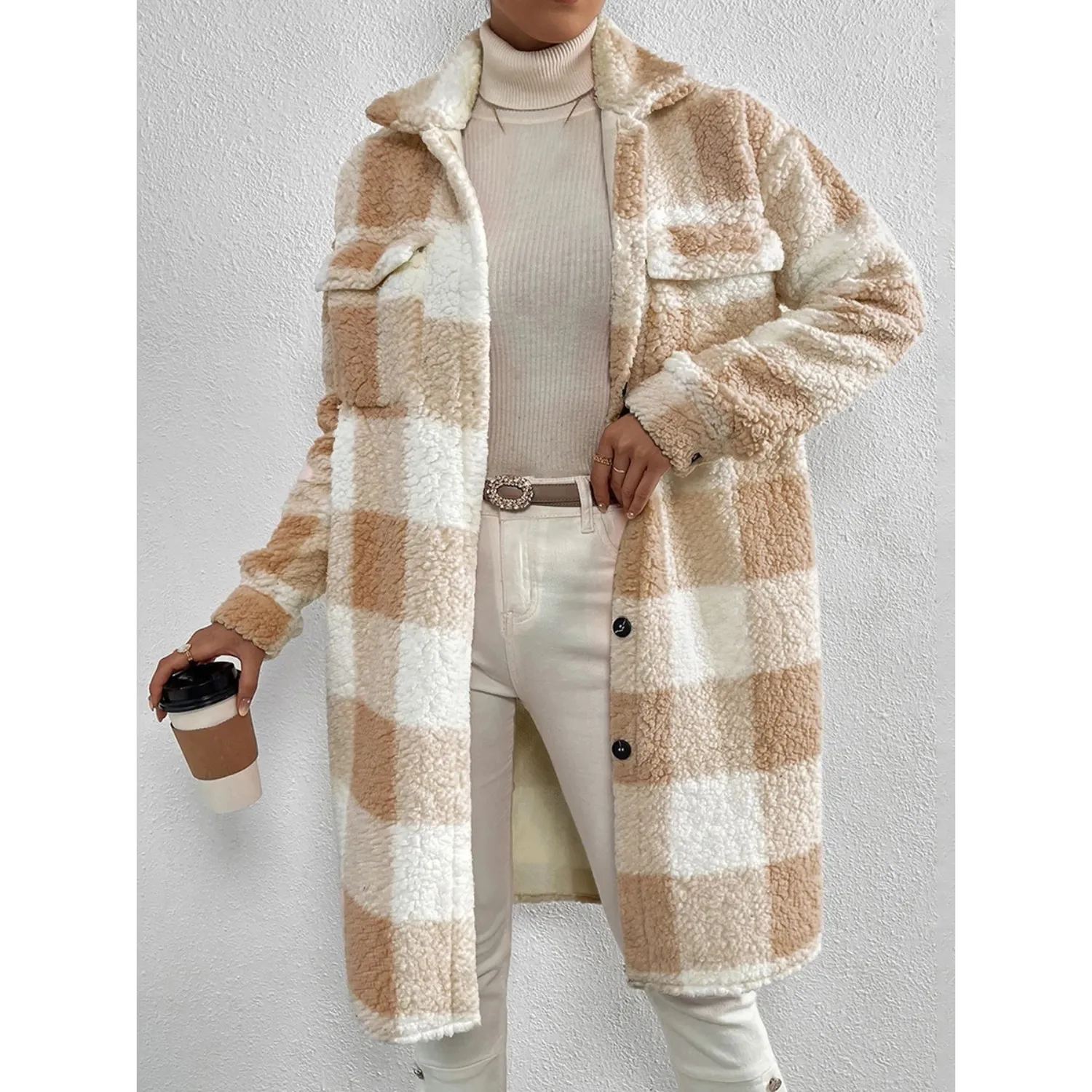 Rebeca Jacket | Warm checked fleece jacket