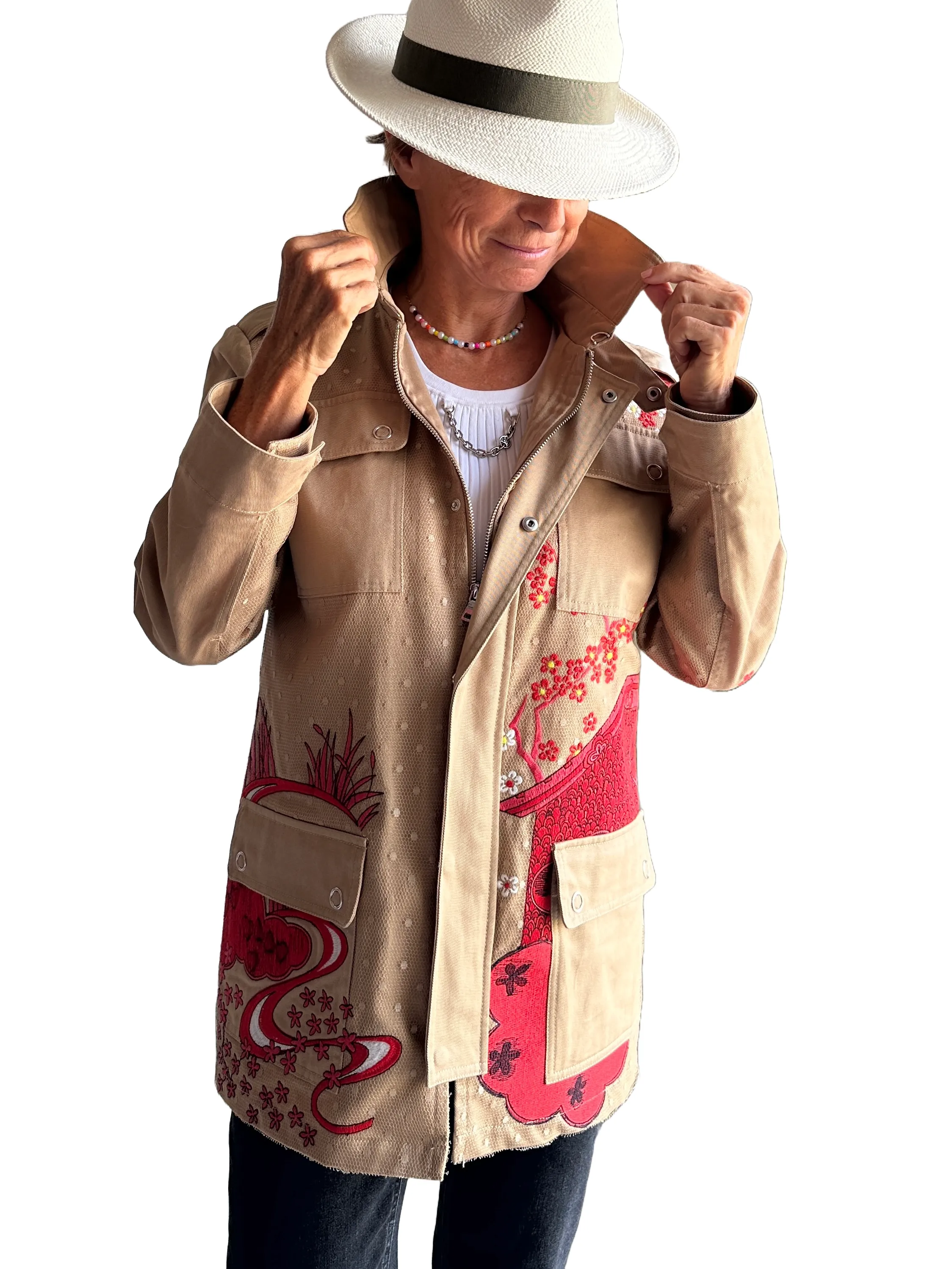 Red Valentino embroidered pea jacket - size 40